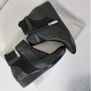 Anne Klein Sport Black Leather Booties Shoes